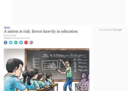 A nation at risk: Invest heavily in Education