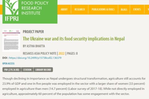 The Ukraine war and its food security implications in Nepal